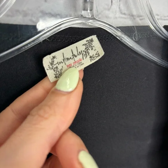 Free People Intimately V Neck Close Call Duo Bodysuit Top Black - Picture 10 of 11